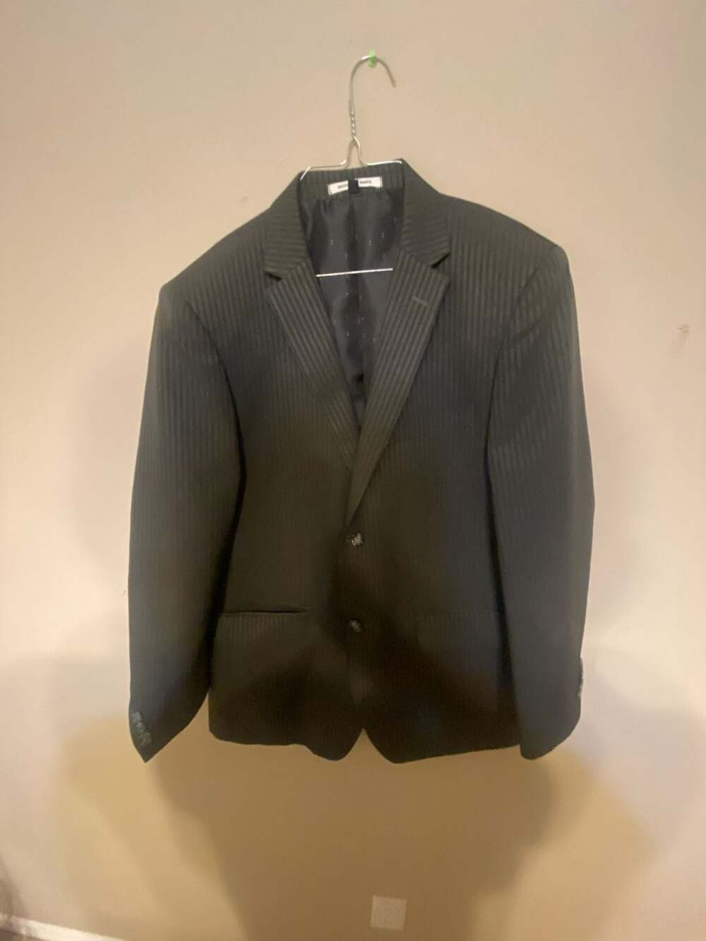 Angelo Rossi Men's Black Pinstripe Suit Jacket Blazer